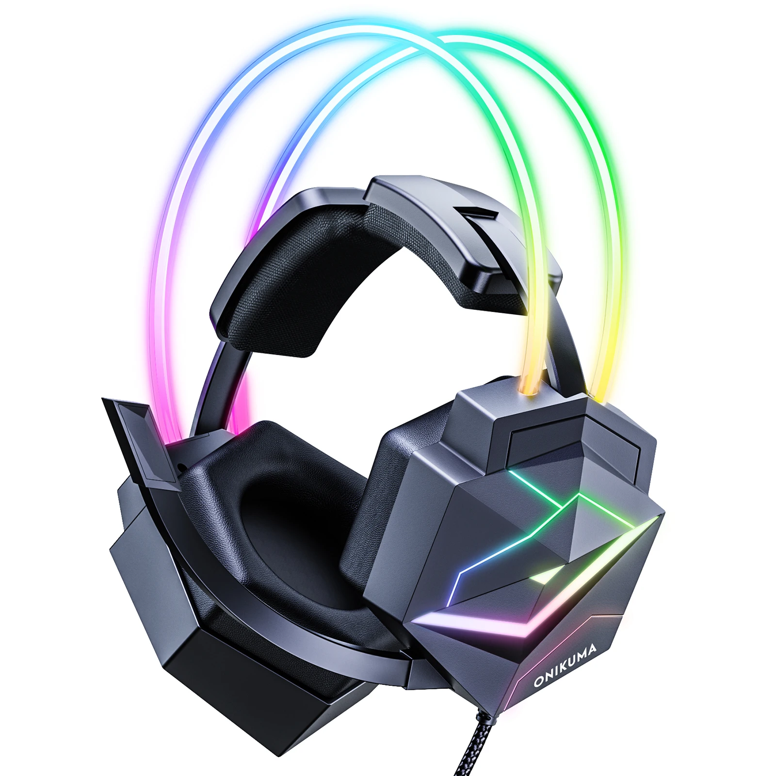 TLCRETE Cool ONIKUMA X20 Cuffie da gioco cablate con audio surround RGB 7.1/3.5 Cuffie over-ear per giochi su PC Xbox