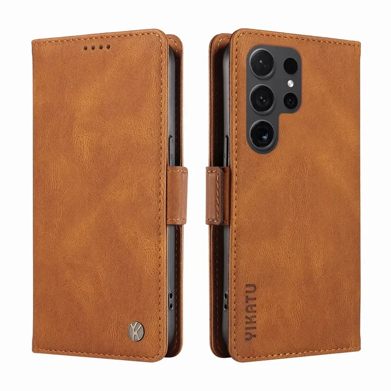 

Cover Case For Samsung Galaxy S24 Ultra S23 Plus FE Luxury Magnetic Button Flip Leather Wallet Phone Bag For Samsung S24 Ultra