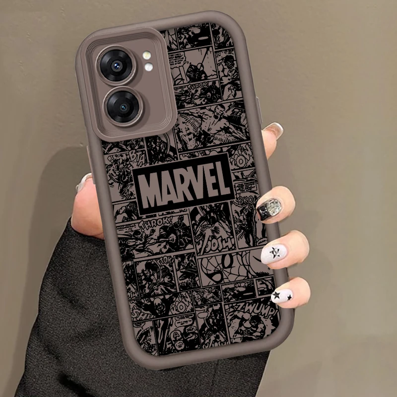 Marvel Luxury Logo Art Comics Eye Ladder For OPPO Find X5 X3 A58 A57 A55 A53 A54 A92 A74 A78 A98 A16 A94 A76 A72 5G Cover