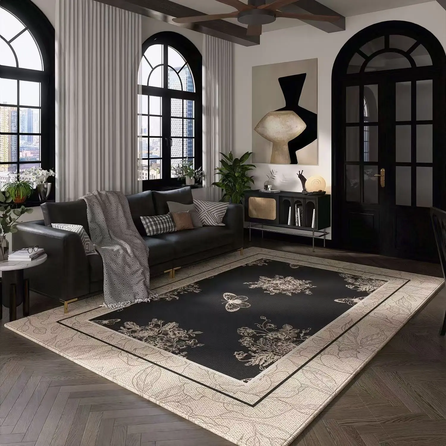 [181] French style living room carpet sofa light luxury coffee table carpet bedroom bedside room floor mat