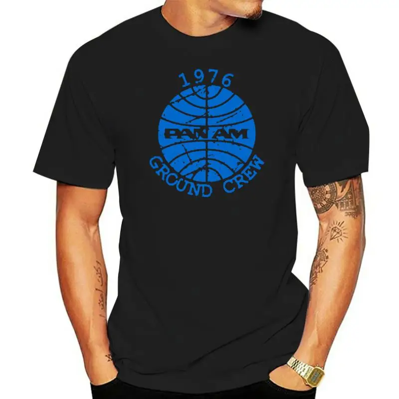 Retro Pan Am Airlines Ground Crew Premium Quality T-shirt High Quality Distressed Print Sizes S to 2XL Free Fast Delivery