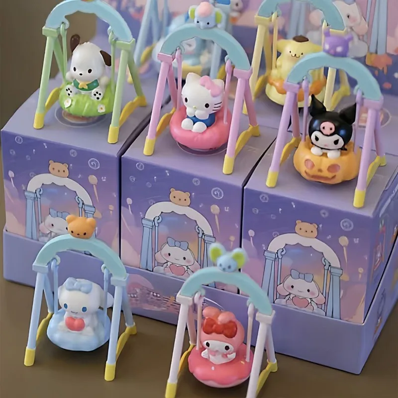 Sanrio My Melody Swing Set Desk Ornament Healing Collectible Plushie Stress Relief Gift for Birthdays