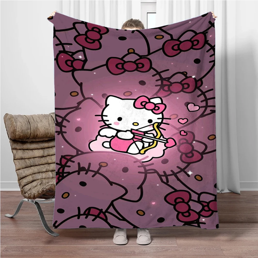 

Hello Kitty Kawaii Blanket Four Seasons Blanket. for Sofa, Beds,Living Room,Camping,Travel Picnic Custom Baby Blanket Gift