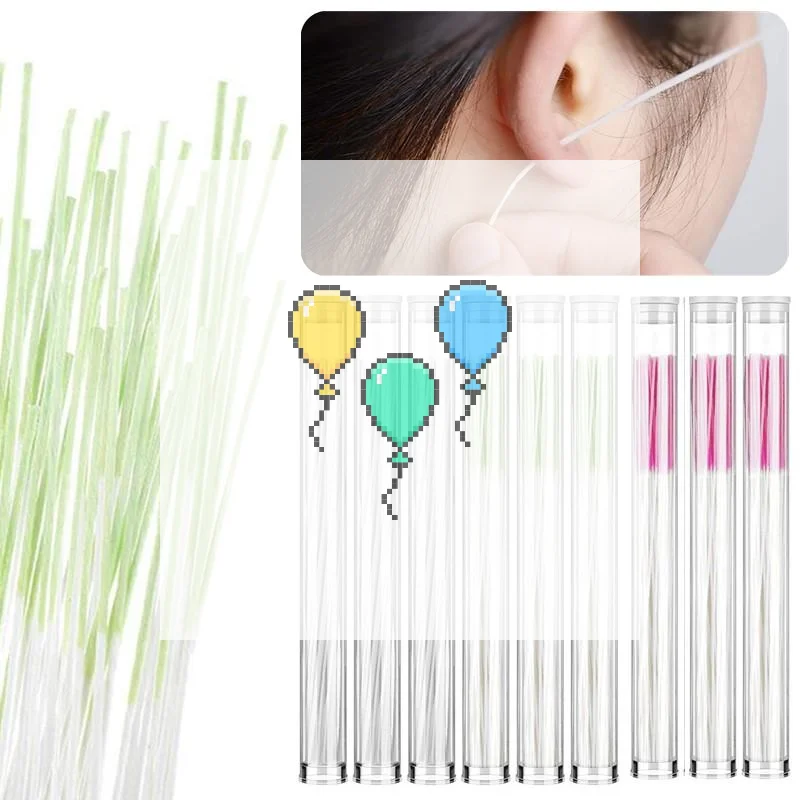 60Pcs/Tube Ear Line Ear Hole Cleaning Line Removes Dirt Deodorizes Prevents Plugging Ear Line Portable Ear Hole Cleaning Tools