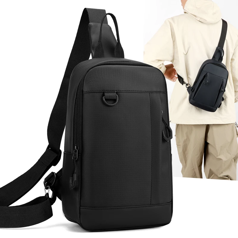 Men's Stylish Shoulder Sling Bag - Compact Waist Pouch with Multiple Compartments (Fits Phone, Wallet & Keys) Chest Pack