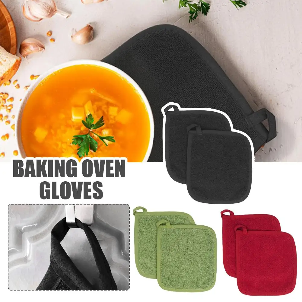 2PCS Cotton Pot Holder Pan Oven Cloth Resistant Insulation Pads Kitchen Placemats Table Toweling Heat Insulation Mat