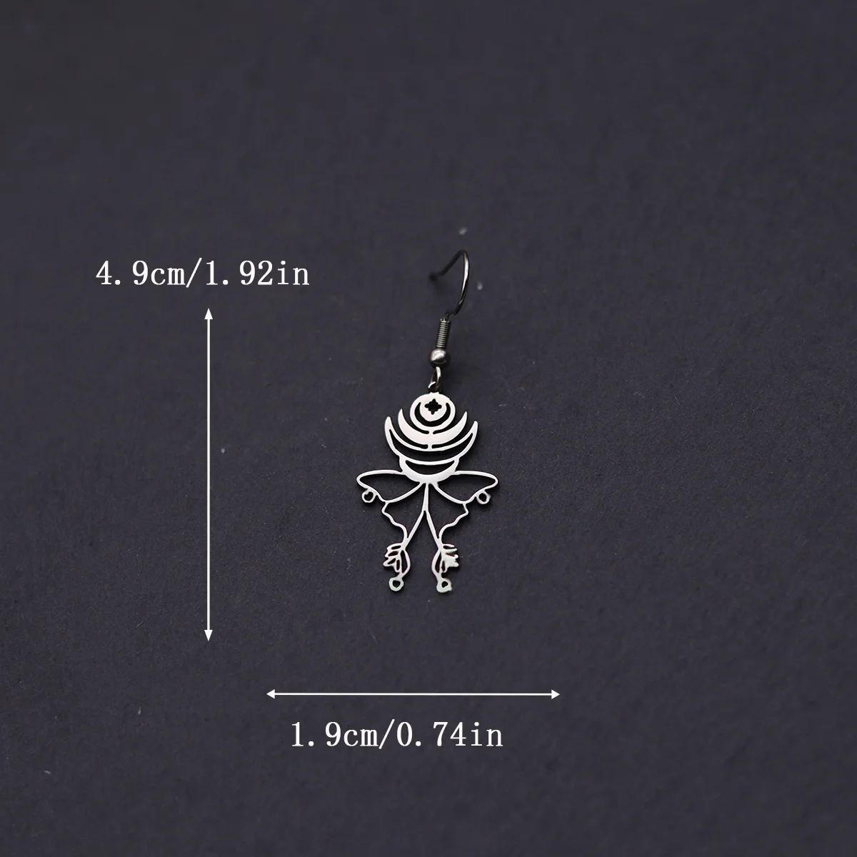Kinitial Phase of the Moon Drop Earrings For Women Girls Stainless Steel Butterfly Dangle Earring Jewelry Birthday Wedding Gifts
