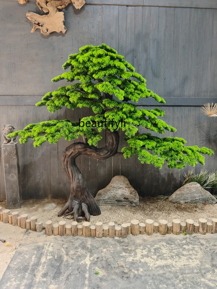 Simulation pine new Chinese pine green modeling tree landscape indoor landscaping fake tree soft decoration zen ornament