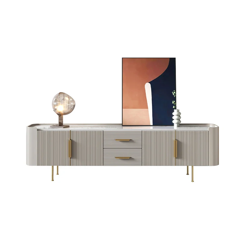 

!@Modern Gold Tv Stand and Tv Cabinet for Living Room White High Gloss Marble Top Table Tv Stand