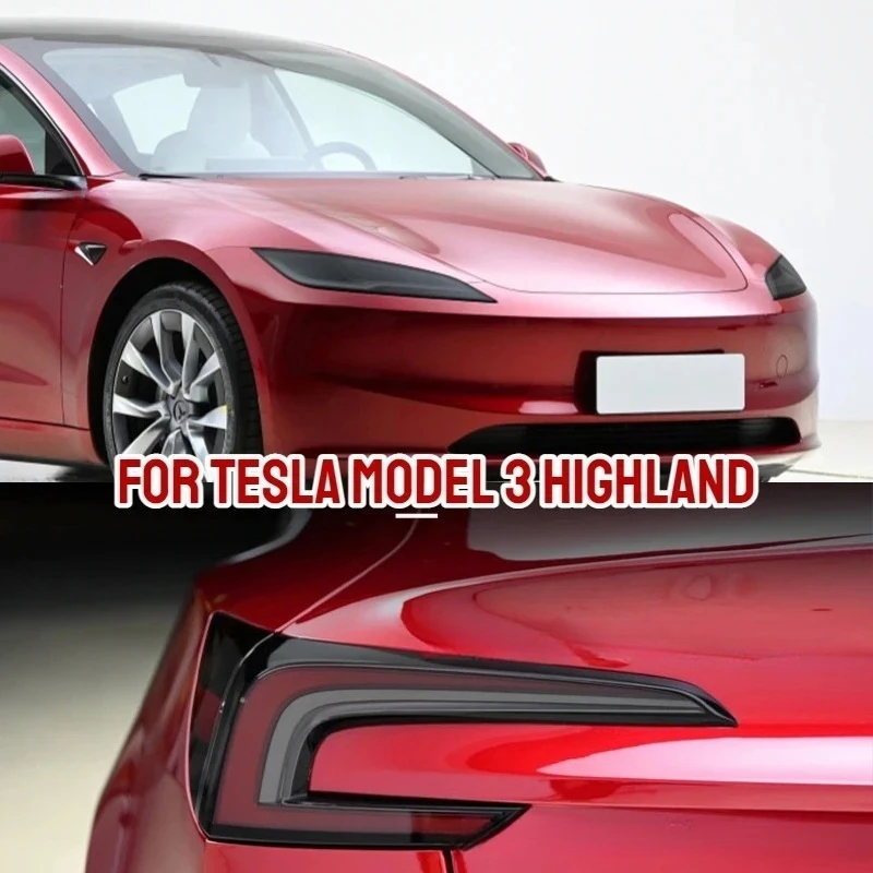Transparente TPU-Schutzfolie für Scheinwerfer und Rückleuchten, Vorgeschnittener Karosserie-Aufkleber, Lackschutzfolie für Tesla Model 3 Highland 2025