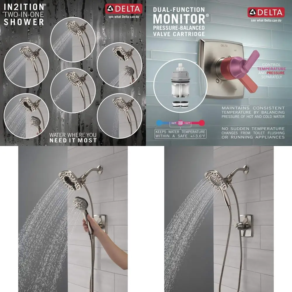 

Комплект отделки душа двойного назначения с ручным устройством Touch-Clean 2-в-1, нержавеющая сталь, модель T17264-SS-I (клапан в комплект не входит)