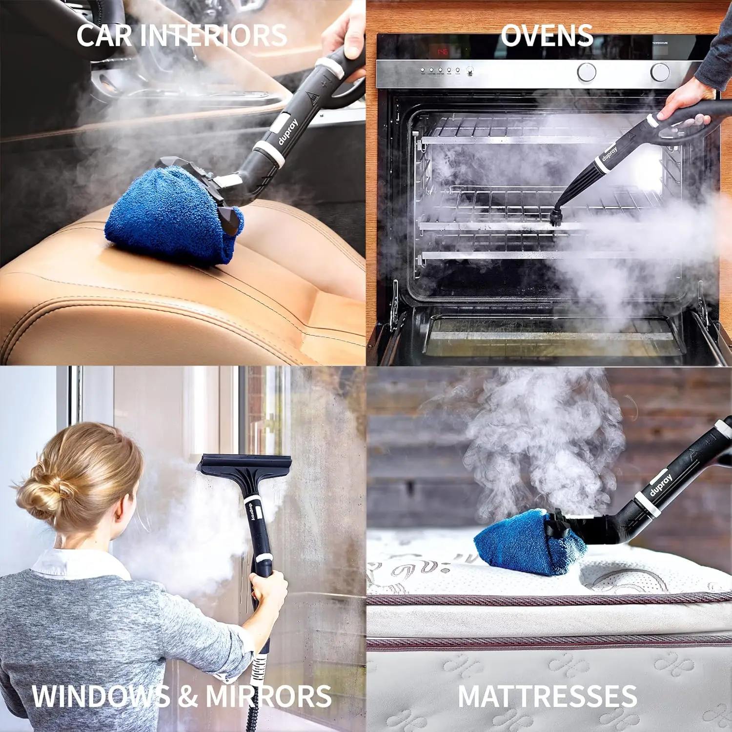 One Plus Steam Cleaner- Most Powerful Home and Professional, Chemical Free, Disinfecting, Portable Steamer for Cars