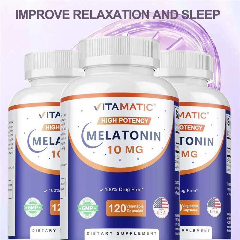 Melatonin 10 Mg Instant 120 Capsules - Natural Flavor, Fall Asleep Faster, Sleep Longer, Natural Sleep Aid