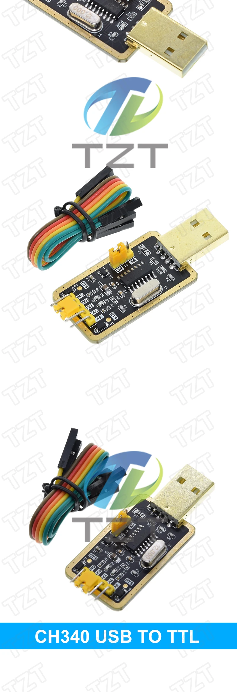 TZT CH340-Modul anstelle von PL2303 CH340G RS232 auf TTL-Modul, Upgrade USB auf serielle Schnittstelle in neun Bürstenplatte für Arduino Diy Kit – Detail 8