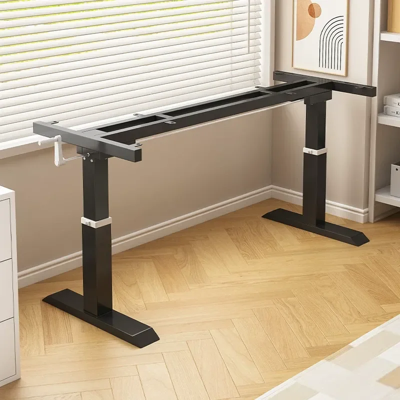 Hand Lift Table Leg Set – Wrought Iron Tripod Base, Adjustable Desk for Study/Dining/Coffee Table, Durable Rock Slab Compatible