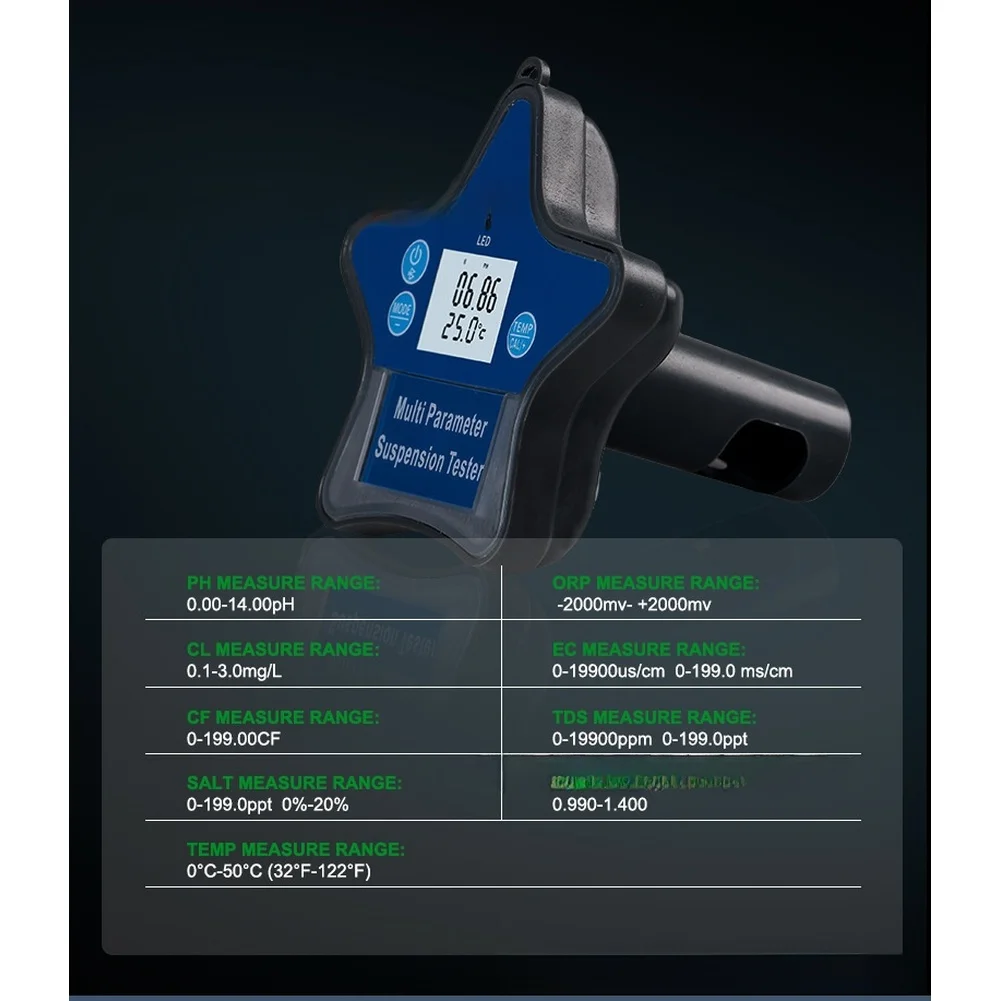 Pool Water Testing Water Quality Tester Water Quality Tester Multi-parameter Measurement PH Range 0.00-14.00 For Tuya Smart App