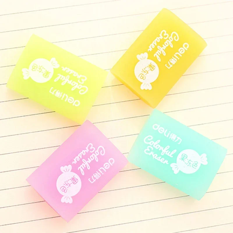 

1Pcs Soft Rubber Eraser Candy Color Pencil Erasers Writing Drawing Stationery School Office Supply