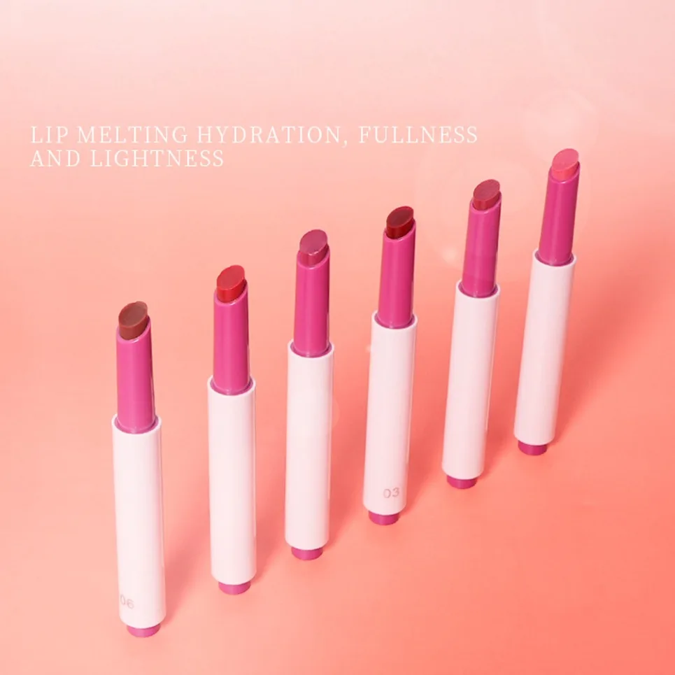 Pink Tube Lipstick Pen Private Label Press Type Glossy Lip Glaze Water Shine Lip Tint Custom Logo Vegan Wholesale Makeup