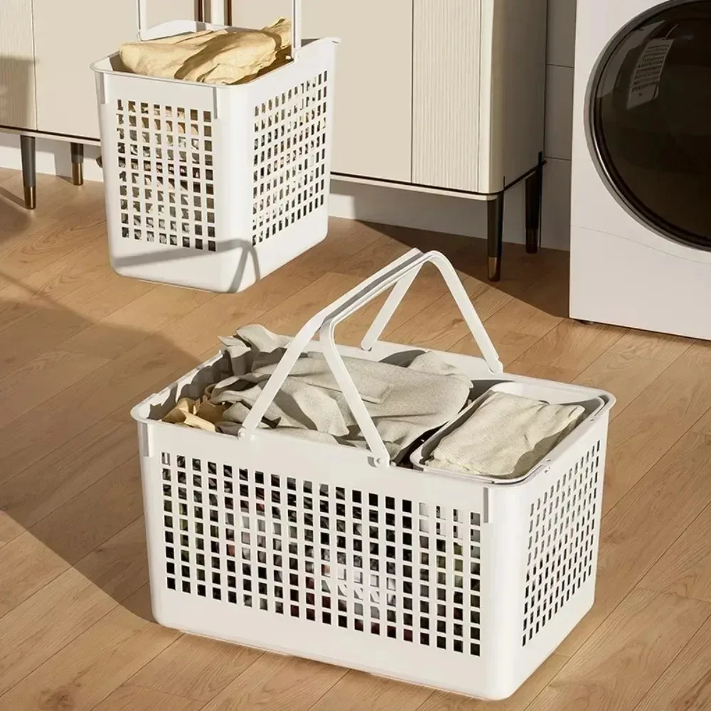 Multilayer Laundry Basket Household Dirty Clothes Storage Trolley Movable Rolling Laundry Cart Portable Bathroom Clothes Shelf image 5