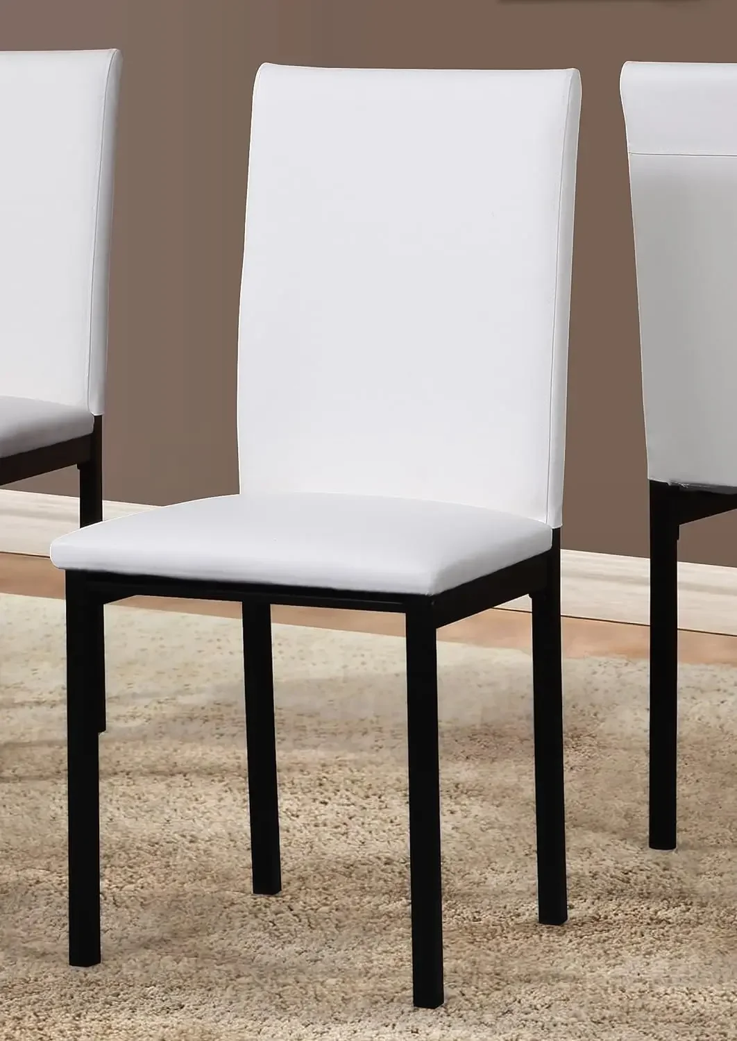 Juego de mesa de comedor de metal Citi con parte superior de mármol de imitación laminado, 5 piezas, blanco