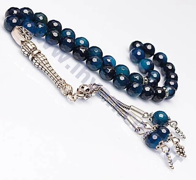 IQRAH Agate Stone Rosary (925 SETTING SILVER Fasetler)