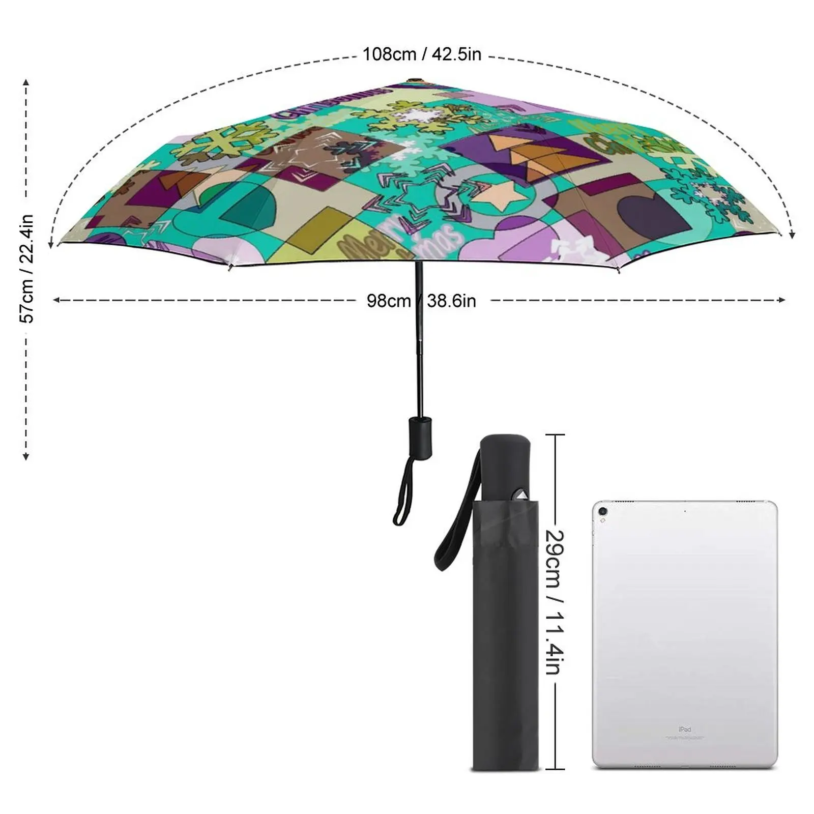 Merry Christmas Snowflake Umbrella  Automatic Windshield Umbrella Beautiful Design Car Compact Umbrella