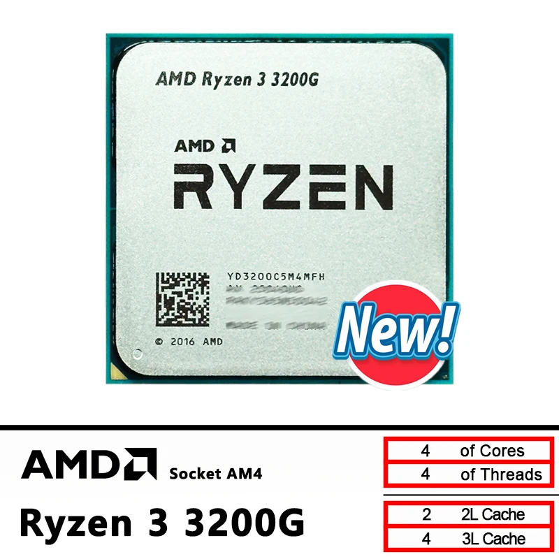 AMD Ryzen 3 3200G 新型 R3 3200G 3.6 GHz ゲーミング Zen+ 0.012 クアッドコア クアッドスレッド 65W CPU L3=4M YD3200C5M4MFH ソケットAM4