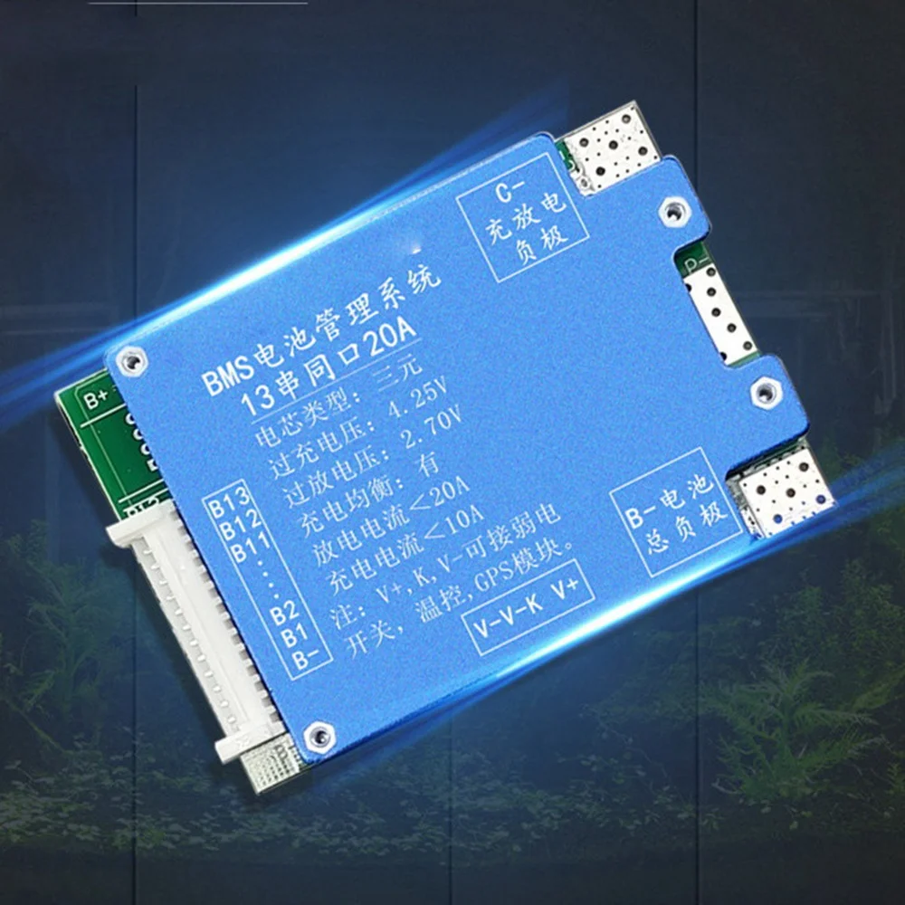 Bms 13S 40A 48V 18650 Lithium Battery Charging Balance Board Public Port Short Circuit Protection for Electric Dike