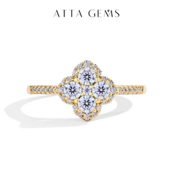 ATTAGEMS Classic Moissanite Rings for Women D Color VVS1 Real 925 Sterling Silver Engagement Wedding Party Exquisite FineJewelry