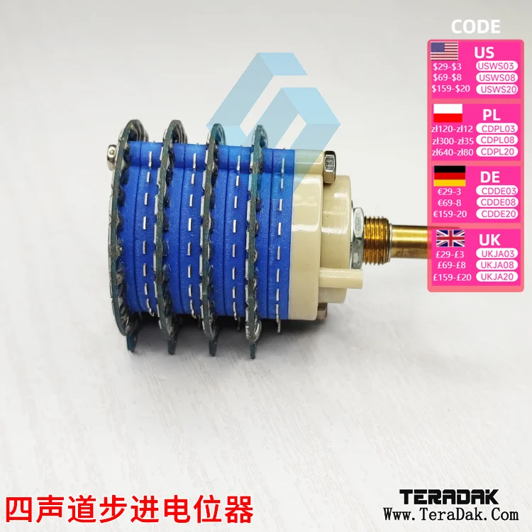 Four channel high-precision 24 bit 10K20K50K100K250K stepper volume sensor with small error potentiometer