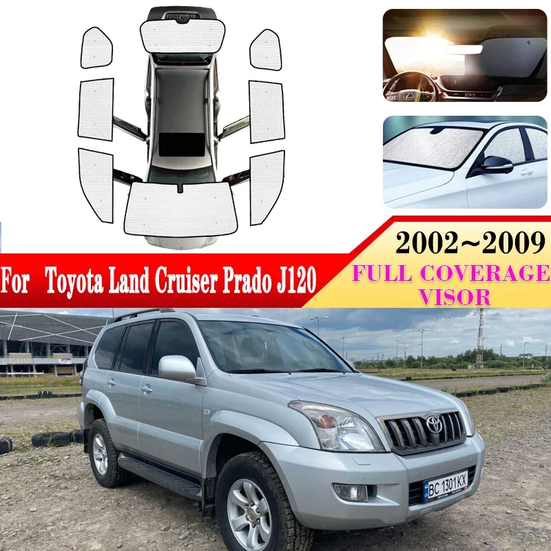 

For Toyota Land Cruiser Prado J120 Accessories LC120 FJ120 2003~2009 Full Car Sun Visor Window Shading Sun Protector Accessories