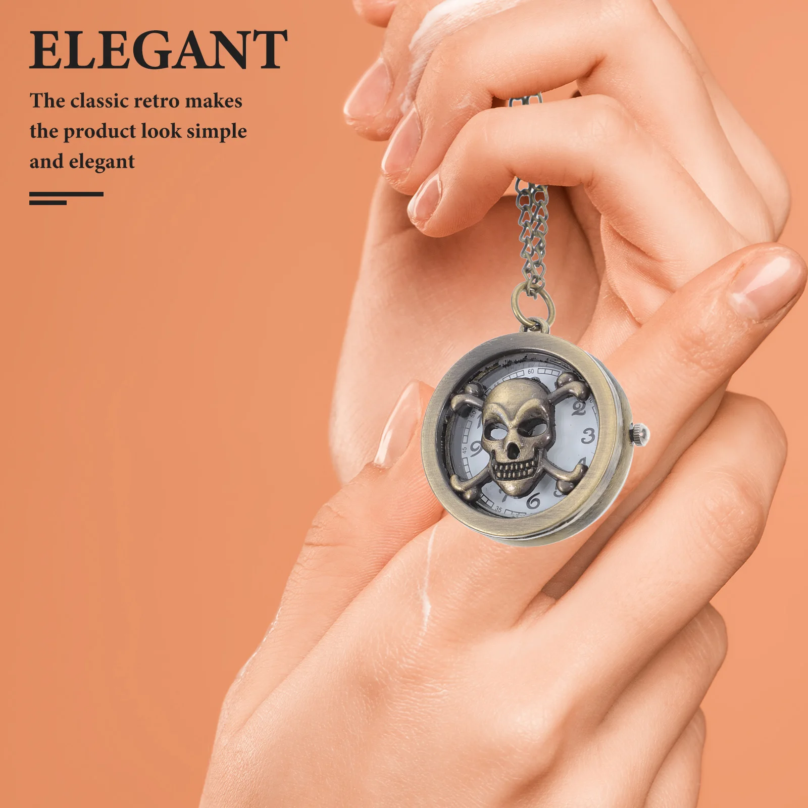 

Skull Pocket Watch Alloy Retro Ladies Fashion Bronze Decorative Unique Classic Elegant Watches Vintage Timepiece