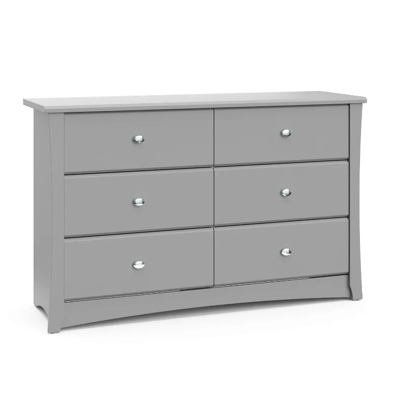 

Drawer Double Dresser (Pebble Gray) – GREENGUARD Gold Certified, For Nursery, Dresser, Kids Nursery Organizer, Chest