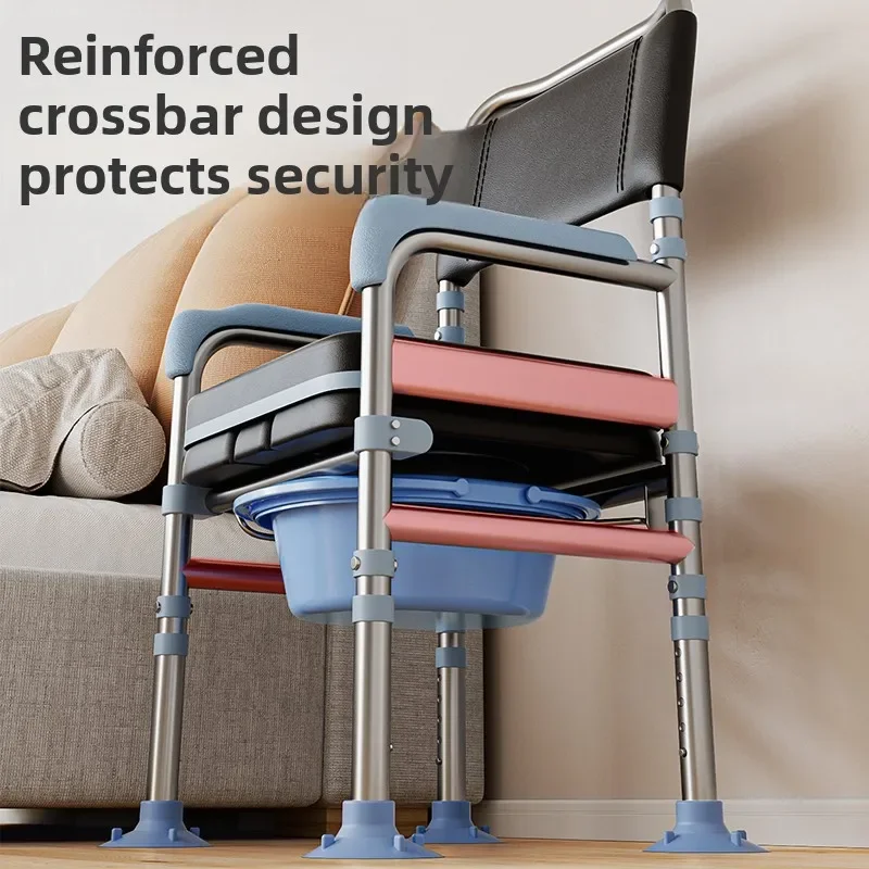 Mobile Toilet Stool,Foldable Portable Sturdy Toilet Chair Bath Stools for Pregnant Transfer Chairs Elderly Portable Toilet Seat