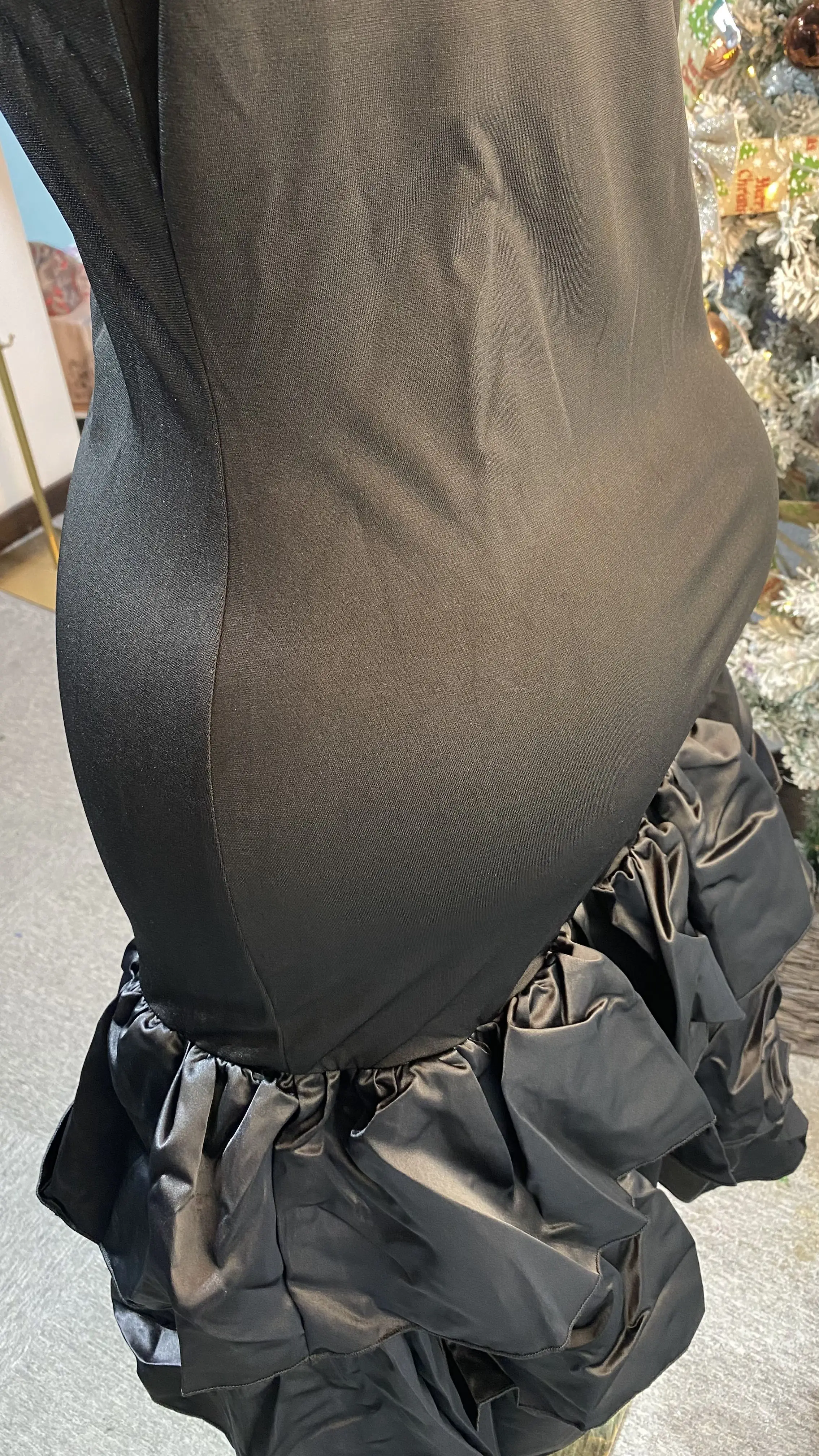 2025 nuevo vestido con volantes de moda, vestido de fiesta elegante con cuello redondo sin mangas Retro Sexy-GZXX236