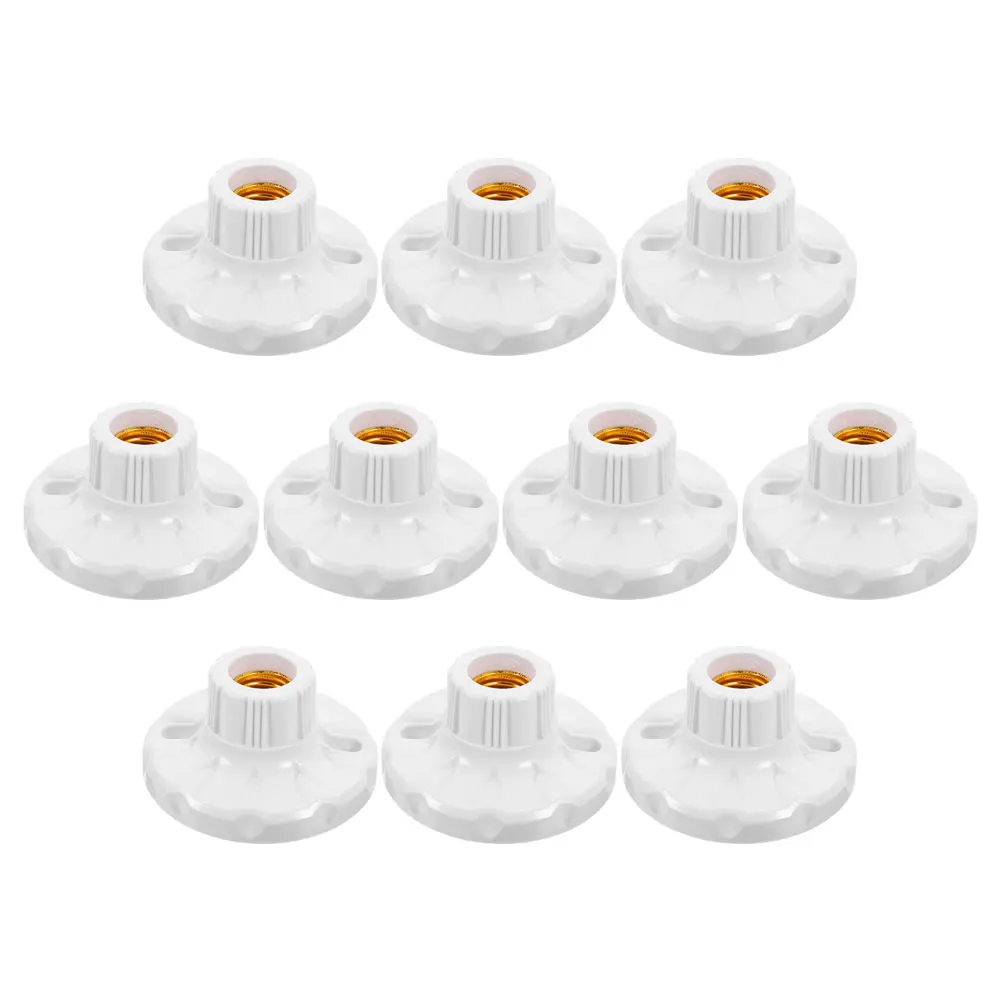 

10pcs E27 Holder Lamp Bulb Socket Holder High Temp Screw Copper Bulb Base Light Socket Replacement Lamp Base