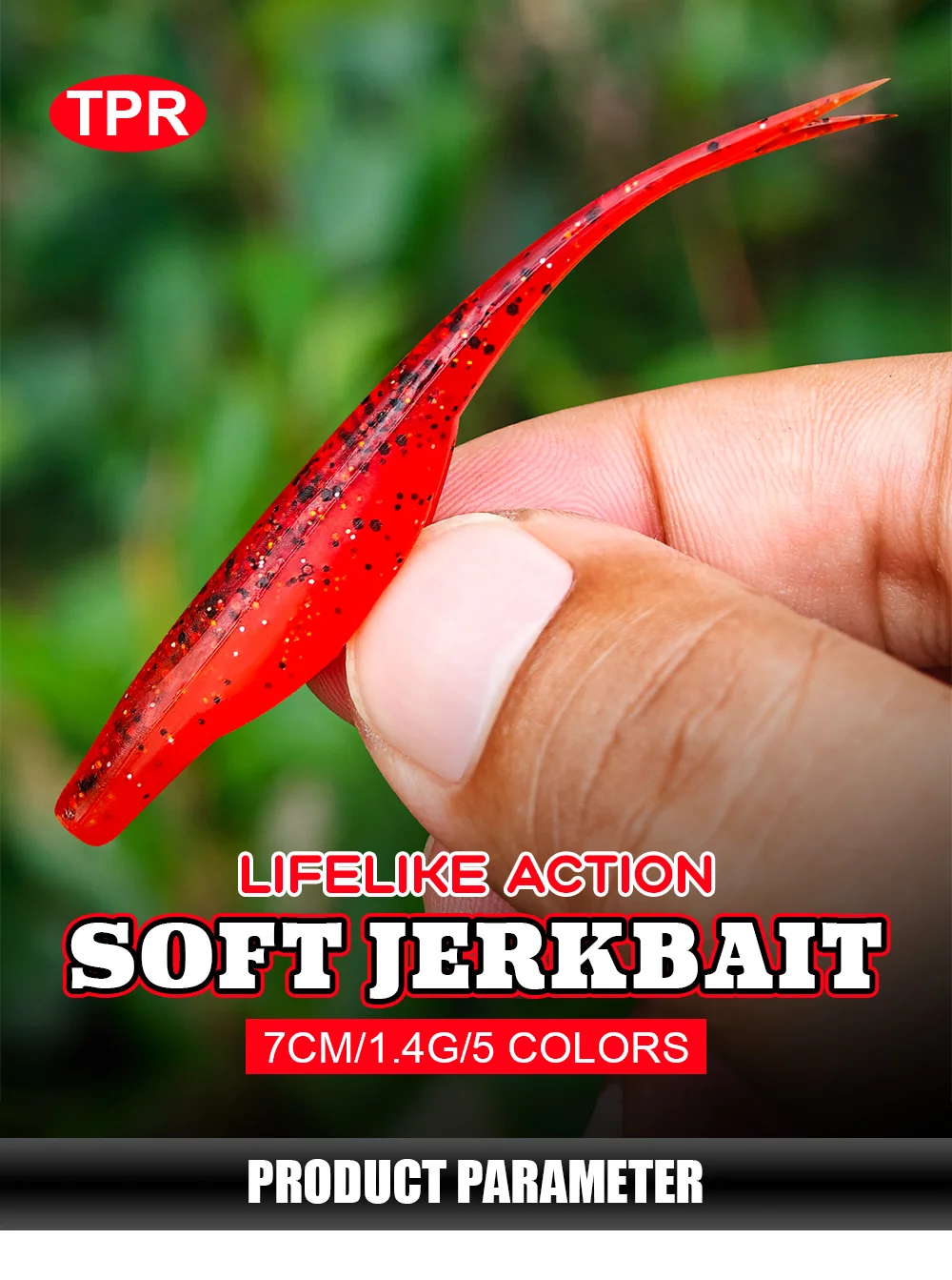 Spinpoler 10 Stück Split Tail Jerk Minnow 7cm TPR Schwimmender Weichplastik-Jerkbait Angelköder Dropshot für Texas Carolina Rig Tackle – Detail 1