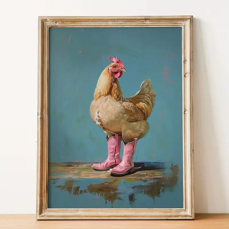 

Creative Pink Denim Boots Canvas Poster Modern Art Home Office Bedroom, Living Room, Kitchen Home Decoration Wall Art