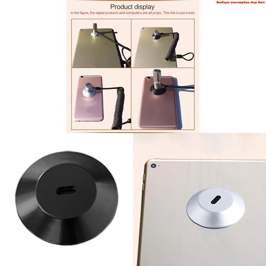 L9NA Anti Theft Lock Hole Round Tablet Pad Safety Lock Durable Portable Zinc Alloy