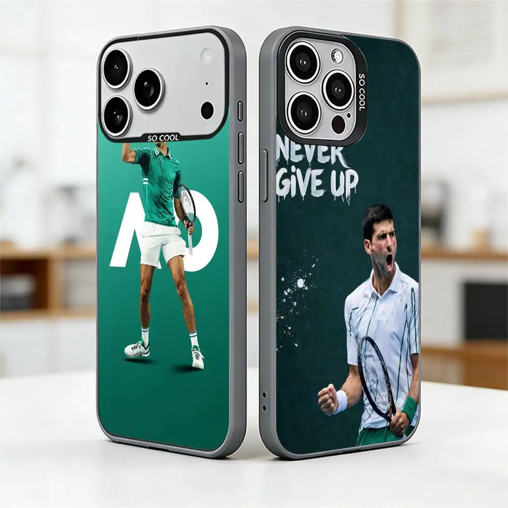

Novak Djokovic Phone Case For iPhone 17,16,15,14,13,12,11 Plus,Pro Max,XS,Colored Silver Plated Inside Cover