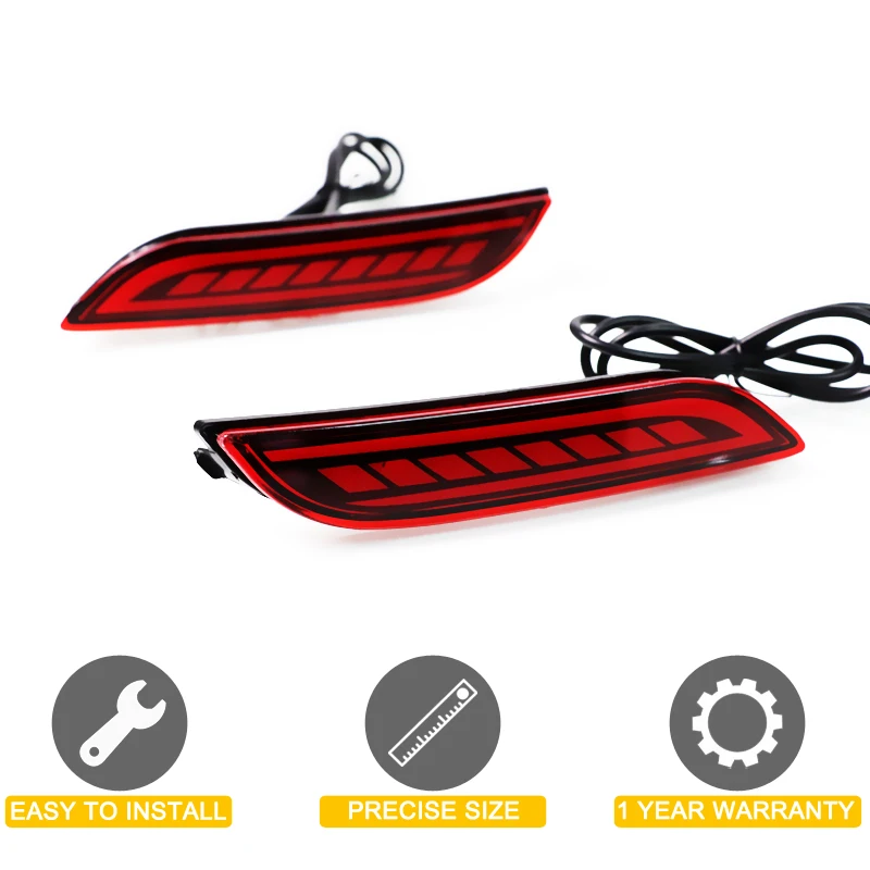 2Pcs Waterproof LED Taillight Rear Bumper Lamp Assembly Red Driving Brake Stop Light For Toyota Camry 2018 2019