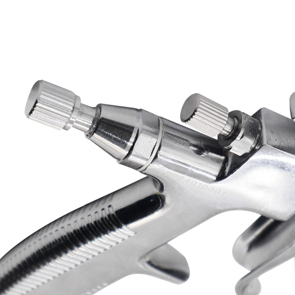 Pistola pneumatica per verniciatura a spruzzo con alimentazione a gravità in alluminio R100 con compressore d'aria e regolatore di pressione