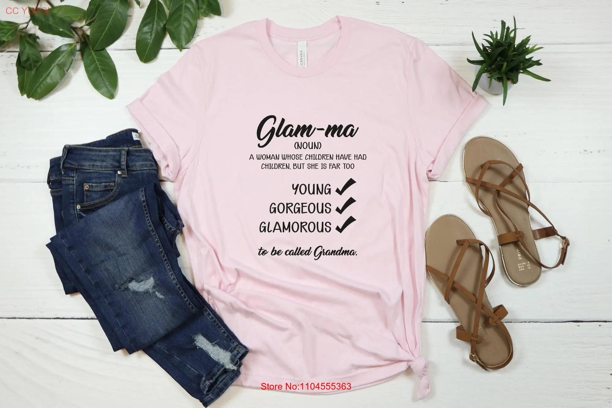 Glam ma T Shirt Grandma For Funny Grandmother Mothers Day long or short sleeves