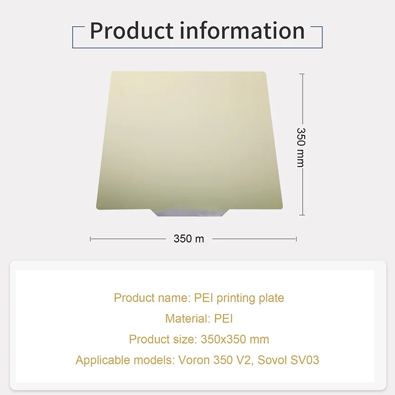 Imagem -03 - Cama Magnética de Aço Energética da Cópia da Mola da Elevação 3d 355x355 mm com Plataforma Lisa da Superfície e da Folha Base de Pei para Voron