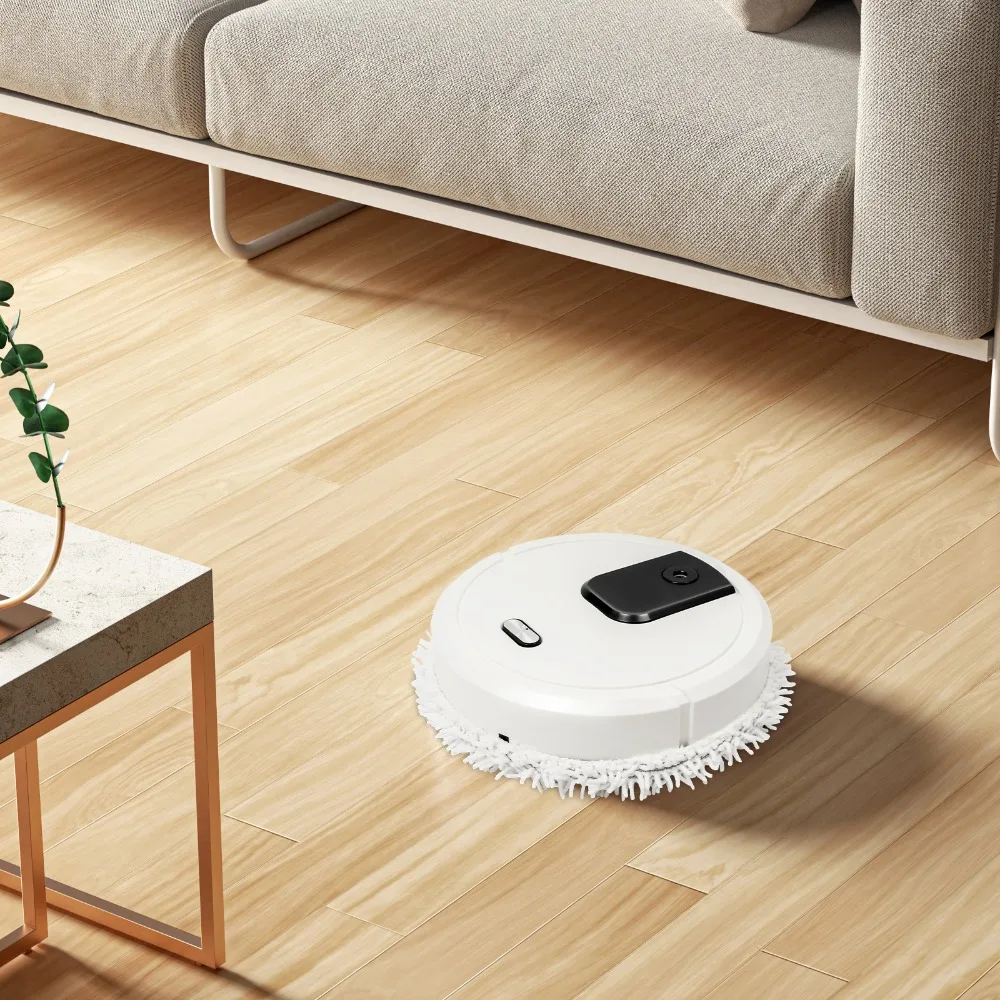 Automatic Mopping Robot for Hard Floors, Spray & Scrub Floor Cleaner with 60min Runtime, USB Rechargeable, 360° Wipe
