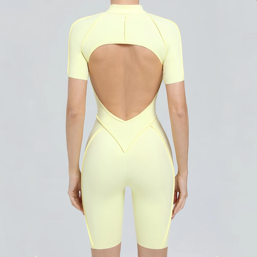 

Gym Set Rompers Women's Sports Jumpsuit Yoga Suit High Elasticity Gym Sexy Sports Jumpsuits Fitness Shorts Set Women Tracksuits