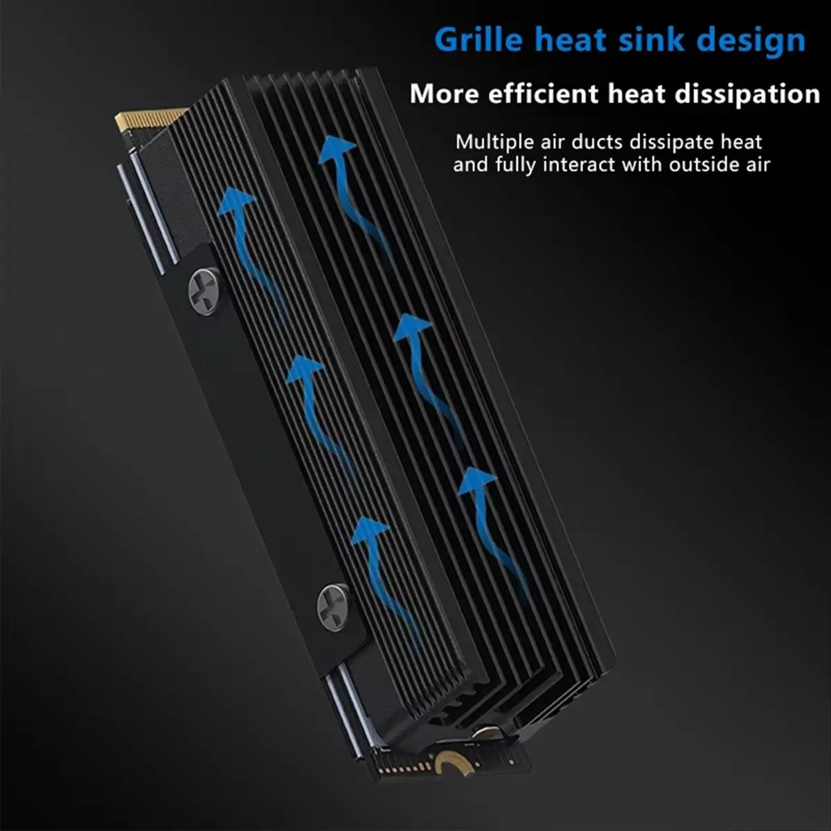 A99X M.2 2280 SSD Heatsink with 14.8W/ Thermal Pad 2 Heat Pipes M.2 SSD Radiator for M.2 NVMe 2280 SSD Cooler Black