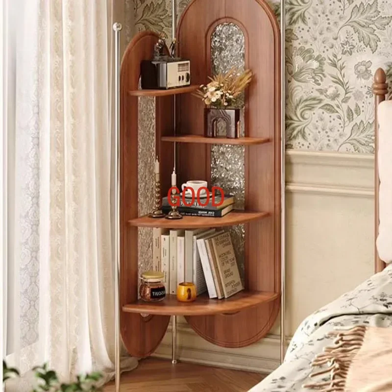 

Gap Library Solid Wood Corner Shelf Monitor Organizer Angle Triangle Cabinet Bookcase Book Storage Furniture Living Room LVSC