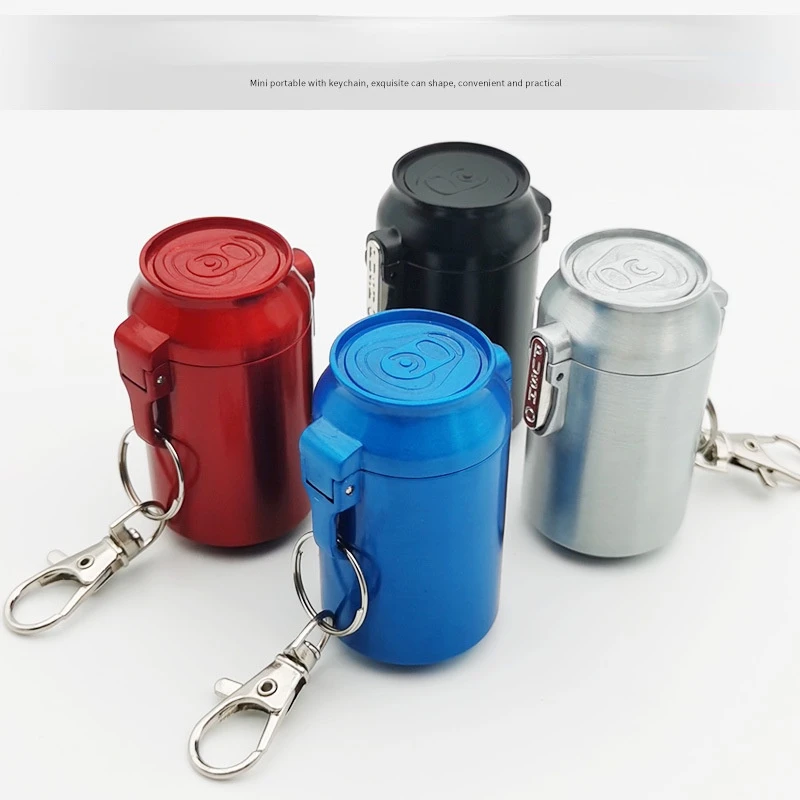 Creative Ashtray with Lid Sealed Automatic Pop-up Car Outdoor Travel Smoking Accessories Portable with Keychain