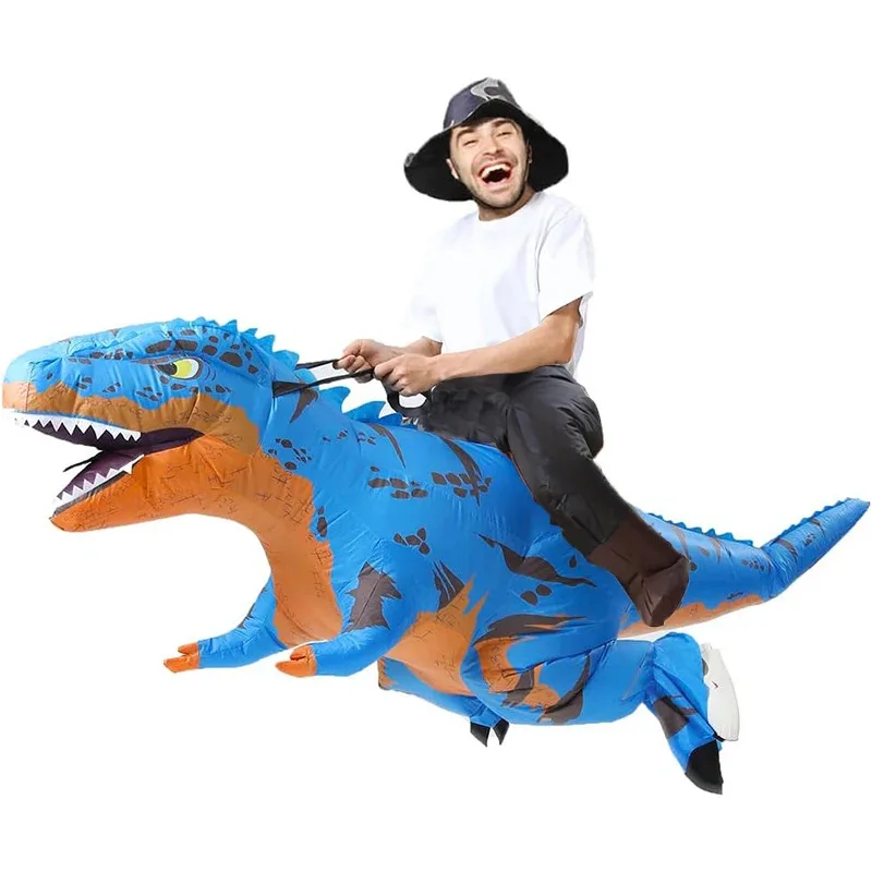 111 www نفخ ركوب ديناصور الكبار مضحك تأثيري تفجير هالوين عطلة موضوع T-REX زي Tyrannosaurus حفلة أ